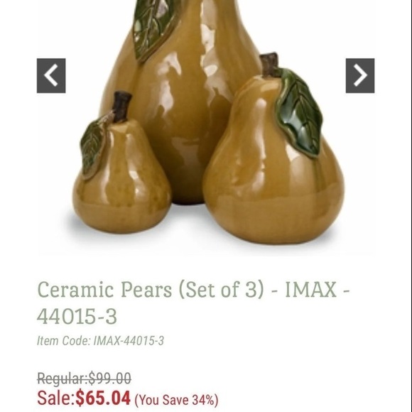 Ceramic Pears (Set of 3) - IMAX - Picture 9 of 11